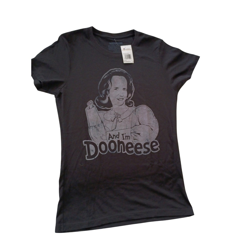 SNL Dooneese Kristen Wiig NBC Studios Graphic Tee Black 100% Cotton NWT Size M